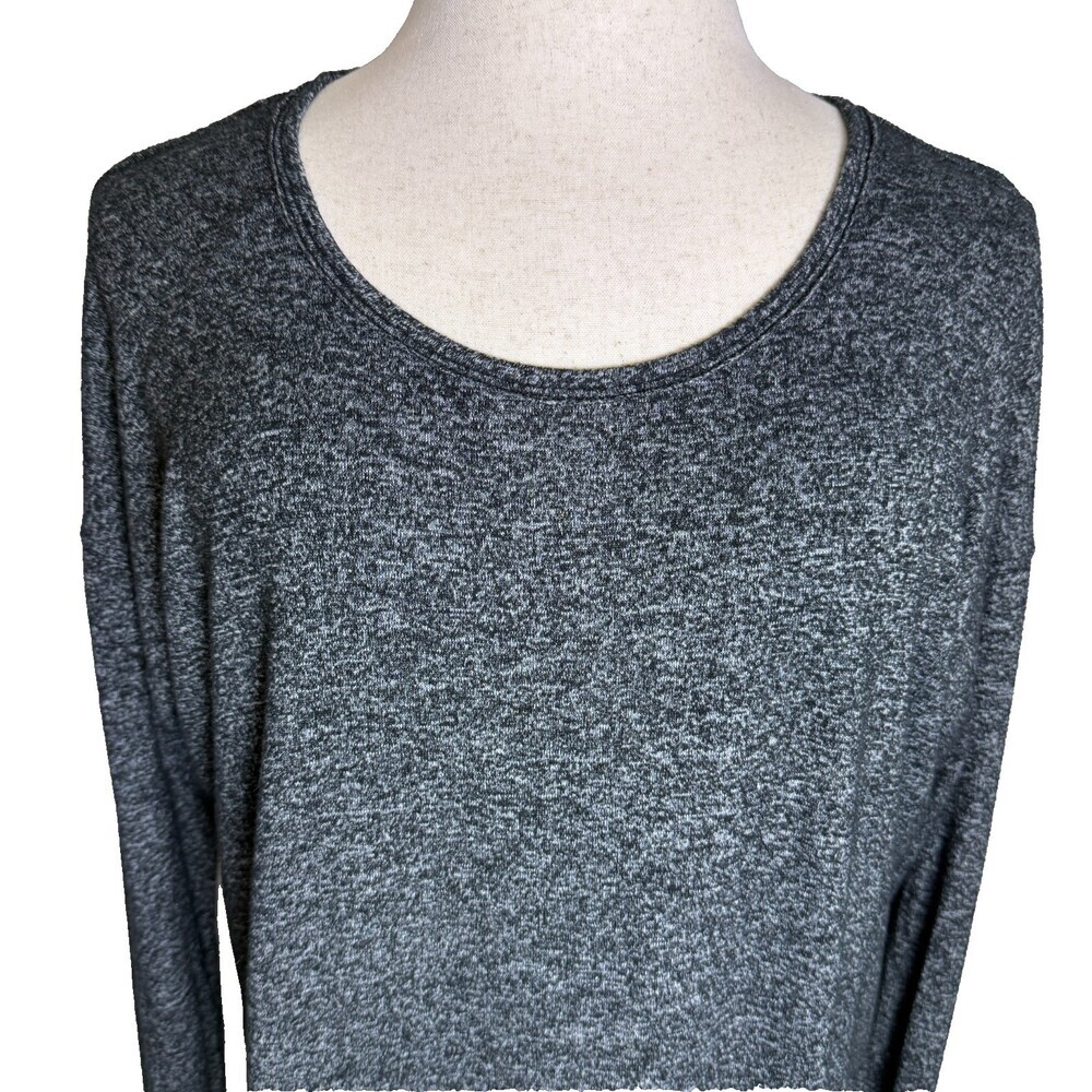 Athleta Luxe Pose Women's Thumb Hole Marled Heathered Tunic, Sz XL, Black & Gray - Picture 2 of 16
